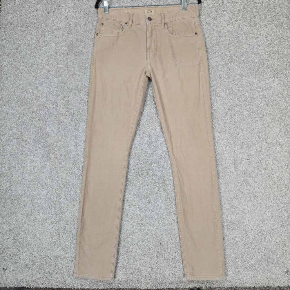 J.Crew 250 Corduroy Pants Mens 31x34 Tan Beige Slim Fit Stretch 5 Pocket Casual